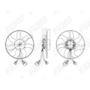 Электровентилятор охлаждения (без кожуха) Skoda Octavia A5 (04-)/VW Golf V (03-) (Brose) <b>FEHU FFC1082</b>