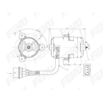 Электровентилятор охлаждения (без кожуха) Skoda Octavia (96-)/VW Golf IV (96-) <b>FEHU FFC1084</b>