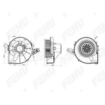 Электровентилятор отопителя VW Polo Sedan (10-)/Skoda Rapid (12-) <b>FEHU FFH1104</b>