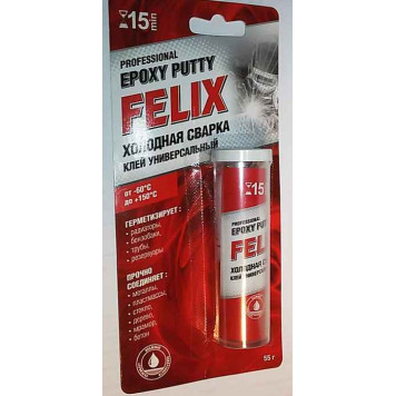 Клей-холодная сварка FELIX эпоксидный универсальный (55г) -60 ... +150С, 15мин