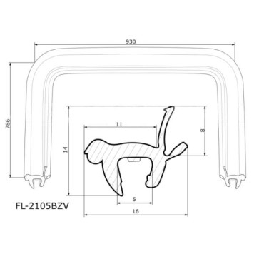 Молдинг лобового стекла SUZUKI GRAND VITARA / ESCUDO / CHEVROLET TRACKER 3 / 5D 97-05 <b>FLEXLINE FL-2105BZV</b>