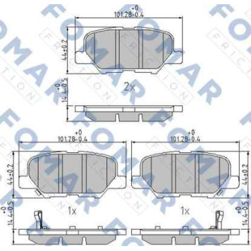 Комплект тормозных колодок, дисковый тормоз <b>FOMAR FO 249781</b>