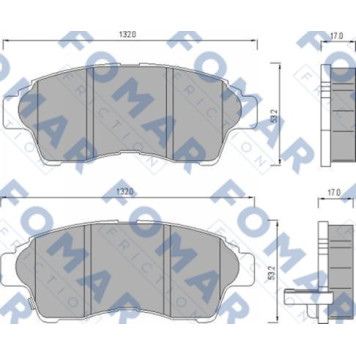 Комплект тормозных колодок, дисковый тормоз <b>FOMAR FO 481681</b>
