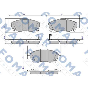 Комплект тормозных колодок, дисковый тормоз <b>FOMAR FO 924281</b>
