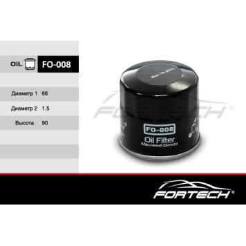 Фильтр масляный KIA: Carens (00-06), Clarus (96-01), Picanto (04~), RIO I (00-05), Shuma I, II, Spec <b>FORTECH FO008</b>