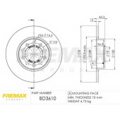 Тормозной диск FREMAX BD-3610