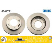 Диск тормозной KIA SPORTAGE 2.0 94-03 передний <b>GIRLING 6041721</b>
