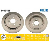 Диск тормозной LAND ROVER DISCOVERY 04-/RANGE ROVER 05-/SPORT 05- задний <b>GIRLING 6043425</b>