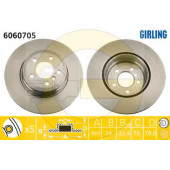 Диск тормозной BMW X5 E70/X6 E71 задний D=345мм. <b>GIRLING 6060705</b>