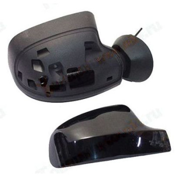 Зеркало заднего вида наружное Renault Logan, Largus правое механическое, сфера, накладка под покраску <b>ГРАНД РИ АЛ 50798</b>-1