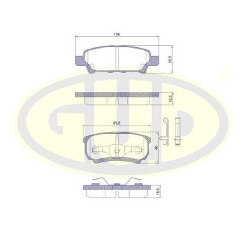 Колодки зад cit c-crosser 2.42.2hdi 07-mit lanceroutlander 2.0mpi2.4i 03- <b>G.U.D GBP105102</b>