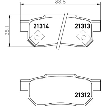 Колодки тормозные NAO <b>HELLA 8DB355026-901</b>