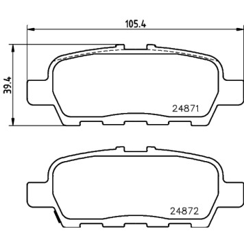 Колодки тормозные NAO <b>HELLA 8DB355029-691</b>