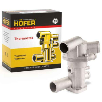 Термостат ВАЗ 2170 Приора, 2110-2115 (2003г) в сборе с корпусом, на 6 патрубков <b>HOFER HF 445 908</b> (21082-1306010-11)-1