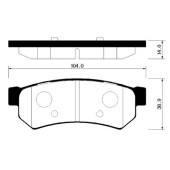 Колодки тормозные дисковые задн CHEVROLET: OPTRA 06-, LACETTI 06-  SUZUKI: FORENZA 07-08, RENO 07-08 <b>HSB HP2020</b>