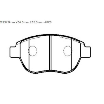 Колодки тормозные PEUGEOT 307 CITROEN Xsara (2.0 HDi) (02-) передние (4шт.) <b>HSB HP9602</b>-1