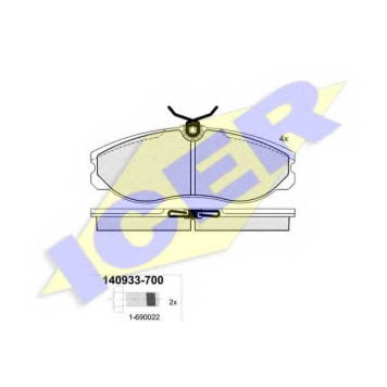 Колодки тормозные дисковые для FORD MAVERICK(UDS,UNS) / NISSAN SERENA(C23M,C24), TERRANO(R20), VANETTE(HC 23) <b>ICER 140933-700 / 21481</b>