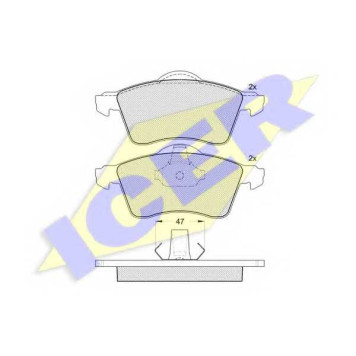 Колодки тормозные дисковые для VW TRANSPORTER(70XA, 70XB, 70XC, 70XD, 7DB, 7DK, 7DW) <b>ICER 141166 / 21883</b>