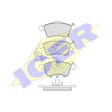 Колодки тормозные дисковые для VW TRANSPORTER(70XA, 70XB, 70XC, 70XD, 7DB, 7DK, 7DW) <b>ICER 141320 / 21885</b>