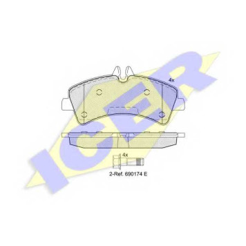Колодки тормозные дисковые для MERCEDES SPRINTER(906) / VW CRAFTER(2E#,2F#) <b>ICER 141849 / 29217</b>