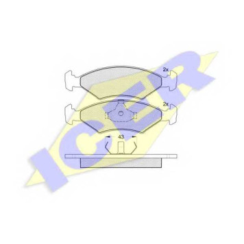 Колодки тормозные дисковые для FORD ESCORT 81 Express, ESCORT 86 Express, ESCORT, FIESTA, ORION, SIERRA <b>ICER 180329 / 20640</b>