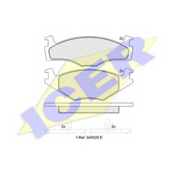 Колодки тормозные дисковые для VW GOLF(17,155,19E,1G1), JETTA(16,165,19E,1G2), PASSAT(32B), POLO(80,86C), SANTANA(32B), SCIROCCO(53B) <b>ICER 180459 / 20887</b>