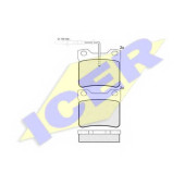 Колодки тормозные дисковые для PEUGEOT 406(8B,8C,8E/F), 605(6B), 607(9D,9U) <b>ICER 180787 / 21278</b>