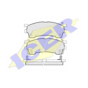 Колодки тормозные дисковые для FORD ACTIVA / MAZDA 323 F(BJ), 626(GF,GW), FAMILIA(BJ), MX-6(GE), PREMACY(CP) <b>ICER 180971-203 / 23847</b>