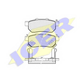 Колодки тормозные дисковые для ACURA INTEGRA / HONDA CIVIC(EG,EH,EJ,EK,EM1,MA,MB), CRX(EG,EH), INTEGRA, JAZZ(GD,GE,GK) <b>ICER 181024 / 23343</b>