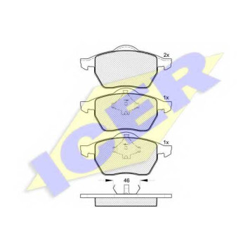 Колодки тормозные дисковые для AUDI A4(8D2,8D5,B5) / VW PASSAT(35I,3A2,3A5,3B2,3B5) <b>ICER 181138 / 21624</b>