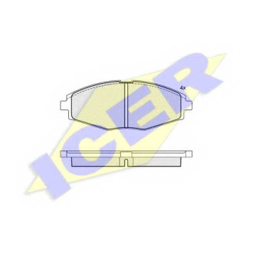 Колодки тормозные дисковые для CHEVROLET LANOS, MATIZ(M200,M250), SENS, SPARK / DAEWOO LANOS(KLAT), MATIZ(KLYA), TOSCA <b>ICER 181262 / 23241</b>