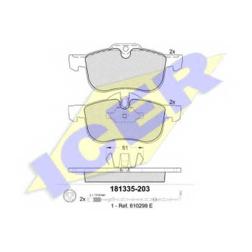Колодки тормозные дисковые <b>ICER 181335 / 23112</b>