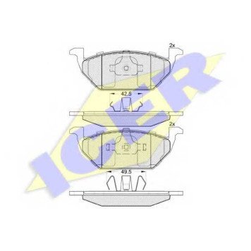Колодки тормозные дисковые для AUDI A1, A3 / SKODA CITIGO, FABIA, OCTAVIA, RAPID, ROOMSTER / VW BEETLE, BORA, FOX, GOLF, LOAD UP, POLO, UP <b>ICER 181338 / 23130</b>