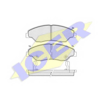 Колодки тормозные дисковые для KIA RETONA(CE), SPORTAGE(K00) <b>ICER 181370 / 23442</b>