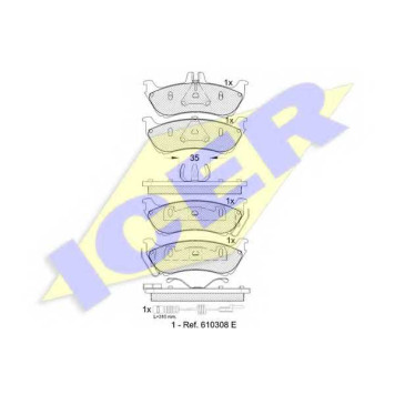 Колодки тормозные дисковые для MERCEDES M(W163) <b>ICER 181392 / 23190</b>