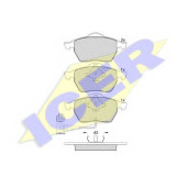 Колодки тормозные дисковые для AUDI A3(8L1), TT(8N3,8N9) / SKODA OCTAVIA(1U2,1U5) / VW BORA(1J2,1J6), GOLF(1J1,1J5), NEW BEETLE(1C1,1Y7,9C1) <b>ICER 181396 / 23392</b>