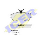Колодки тормозные дисковые для CITROEN C2(JM#), C3(FC#,HB#) <b>ICER 181451-700 / 23409</b>