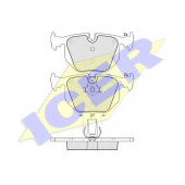 Колодки тормозные дисковые для BMW 5(E39), 7(E38), X3(E83), X5(E53), Z4(E85,E86), Z8(E52) <b>ICER 181549 / 21487</b>