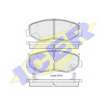 Колодки тормозные дисковые для HONDA ACCORD(CF,CL,CM), CIVIC(FK), CR(RD#,RE), ELEMENT / MITSUBISHI ZINGER(KB0#A) <b>ICER 181558 / 23868</b>