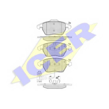 Колодки тормозные дисковые для AUDI A1, A3, TT / SKODA FABIA, OCTAVIA, RAPID, ROOMSTER, SUPERB, YETI / VW BEETLE, CADDY, CC, EOS, GOLF, JETTA, LOAD UP, PASSAT, POLO, SCIROCCO, TOURAN, UP <b>ICER 181567 / 23587</b>
