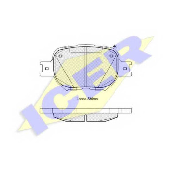 Колодки тормозные дисковые для TOYOTA CELICA, COROLLA, CROWN <b>ICER 181704 / 23864</b>