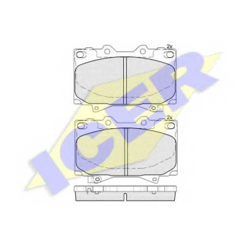 Колодки тормозные дисковые для LEXUS LX(UZJ100) / TOYOTA LAND CRUISER 100(FZJ1#,UZJ1#) <b>ICER 181723 / 23524</b>