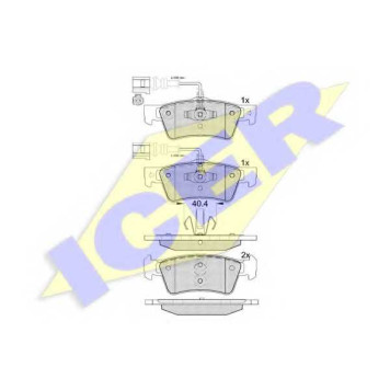 Колодки тормозные дисковые для VW TOUAREG(7L6,7L7,7LA) <b>ICER 181815 / 24367</b>
