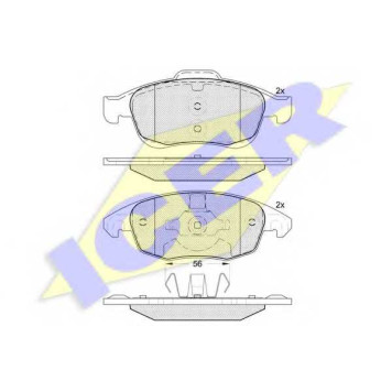 Колодки тормозные дисковые для CITROEN BERLINGO(B9), C4(B7,UA#,UD#), DS4, DS5 / PEUGEOT 5008, PARTNER <b>ICER 181852 / 24538</b>