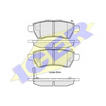 Колодки тормозные дисковые для NISSAN NAVARA(D40), PATHFINDER(R51) <b>ICER 181934 / 24240</b>
