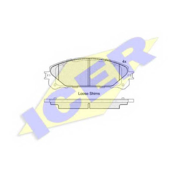 Колодки тормозные дисковые для LEXUS ES, NX, RX / TOYOTA KLUGER, RAV 4, SIENNA <b>ICER 181982 / 24452</b>