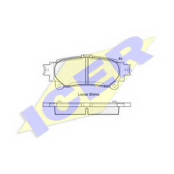 Колодки тормозные дисковые для LEXUS RX(AGL1#,GGL1#,GYL1#) / TOYOTA MIRAI(JPD1#), PRIUS PLUS(ZVW4#), PRIUS(NHP10#,ZVW3#), SIENNA(ASL3#,GSL3#) <b>ICER 181983 / 24918</b>
