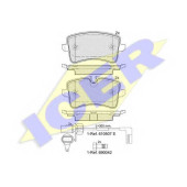 Колодки тормозные дисковые для AUDI A7(4GA,4GF), A8(4H#) <b>ICER 181986 / 25214</b>