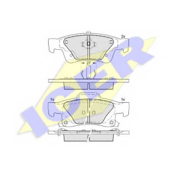 Колодки тормозные дисковые для JEEP GRAND CHEROKEE(WH,WK,WK2) <b>ICER 181989 / 25196</b>