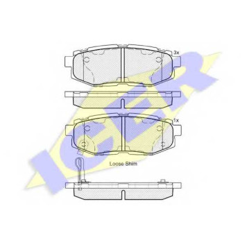 Колодки тормозные дисковые для SUBARU BRZ, IMPREZA(G3,GH,GR), OUTBACK(BM,BR), TRIBECA(B9), WRX(GJ) / TOYOTA GT 86(ZN6#) <b>ICER 182088 / 24854</b>